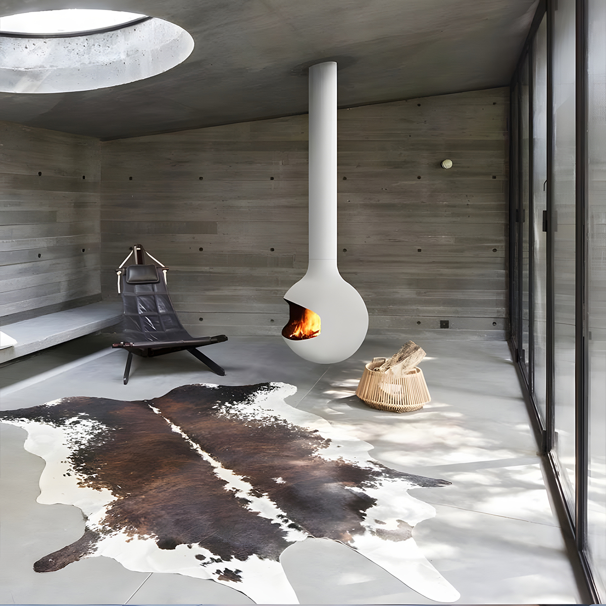 Luxury Hanging Spherical Real Fire Fireplace Shine 3-Hearthartsinn